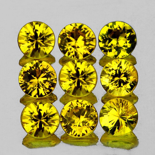 2.80 mm ROUND 9 PIECES NATURAL AAA+ YELLOW SAPPHIRE [FLAWLESS-VVS]