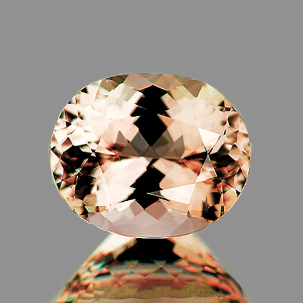 10x8 mm Oval 2.07cts AAA Fire Luster Natural Intense Golden Pink Morganite [Flawless-VVS]