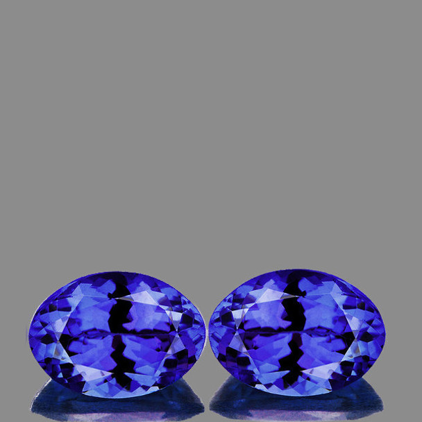 7x5 mm Oval 2 pcs AAA Fire Luster Natural Intense Purple Blue Tanzanite [Flawless-VVS]