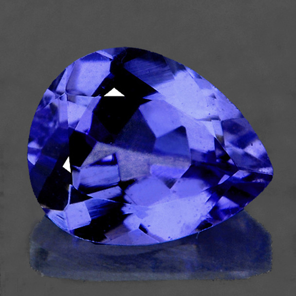 8x6 mm Pear 0.92ct AAA Fire Luster Natural Brilliant Top Purple Blue Tanzanite [Flawless-VVS]