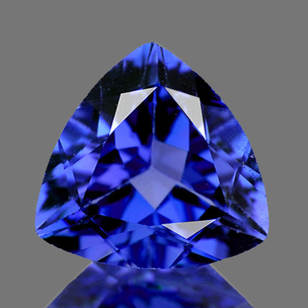 6.50 mm Trillion 0.98ct AAA Luster Natural Intense Purple Blue Tanzanite [Flawless-VVS]-Free Certificate