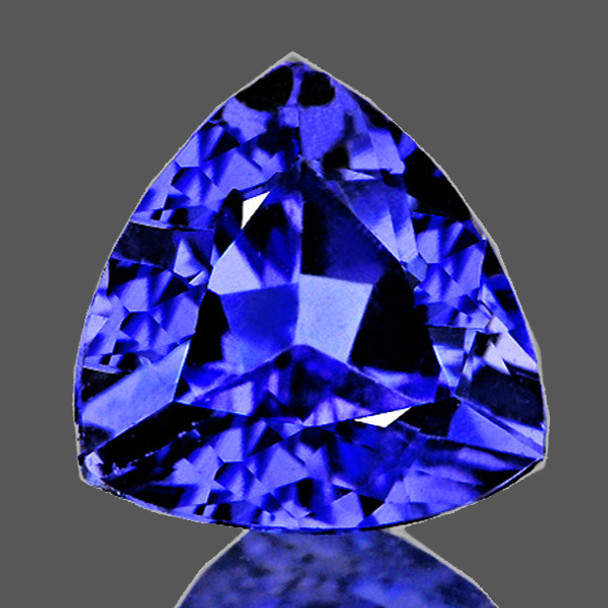 6.50 mm Trillion 0.95ct AAA Luster Natural Intense Purple Blue Tanzanite [Flawless-VVS]
