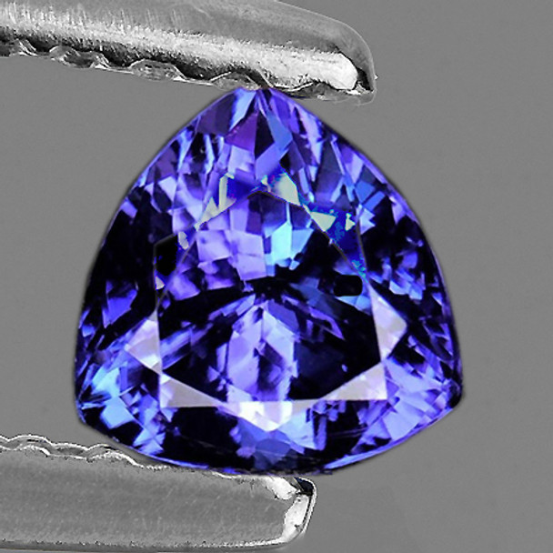 7.00 mm Trillion 1.12ct AAA Luster Natural Intense Purple Blue Tanzanite [Flawless-VVS]