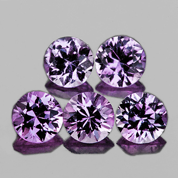 3.20 mm Round 5pcs Superb Luster Natural Sweet Purple Sapphire [Flawless-VVS] {Unheated AAA Grade}