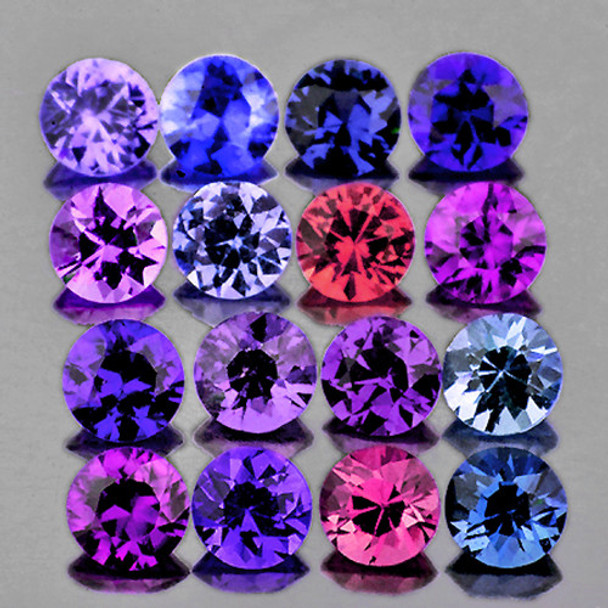 2.20 mm Round Machine Cut 16pcs AAA Fire Luster Natural Multi Color Sapphire [IF-VVS]-AAA Grade