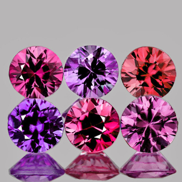 3.00 mm Round Machine Cut 6pcs AAA Fire Luster Natural Multi Color Sapphire [IF-VVS]-AAA Grade