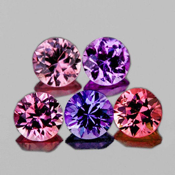 3.50 mm Round Machine Cut 5pcs AAA Fire Luster Natural Multi Color Sapphire [IF-VVS]-AAA Grade