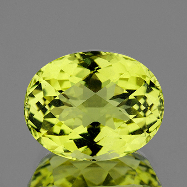 27x21mm Oval Checker 67.29ct Superb Luster Natural Green Gold Lemon Quartz [Flawless-VVS]