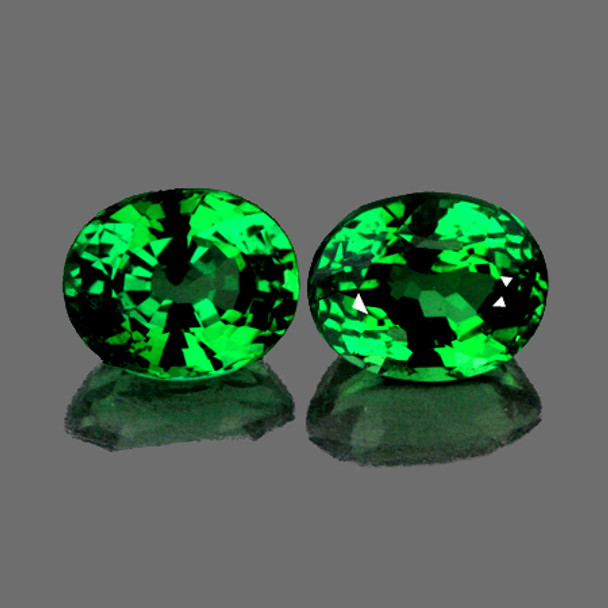 4.5x3.5 mm Oval 2pcs AAA Luster Natural Intense Chrome Green Tsavorite Garnet [VVS-VS]