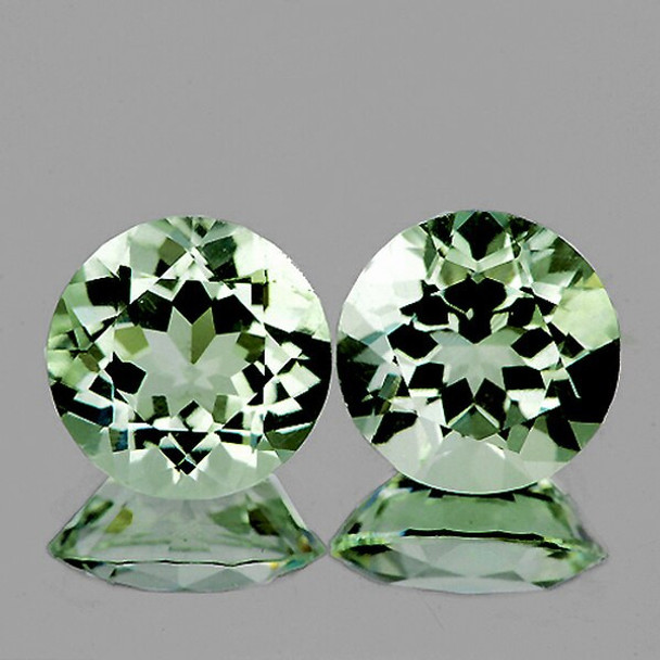 9.00 mm Round 2 pcs AAA Fire Luster Natural Green Amethyst [Flawless-VVS1]