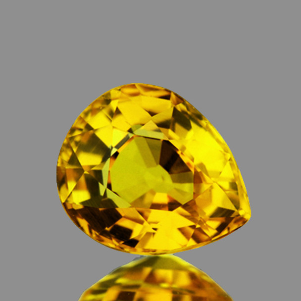 6.5x5 mm Pear 0.75ct AAA Fire Luster Natural Top Intense Yellow Sapphire [Flawless-VVS]-AAA Grade