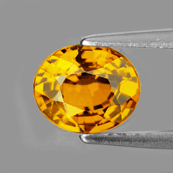 6x5 mm Oval 1.08ct AAA Fire Luster Natural Top Color Yellow Sapphire [Flawless-VVS]-AAA Grade