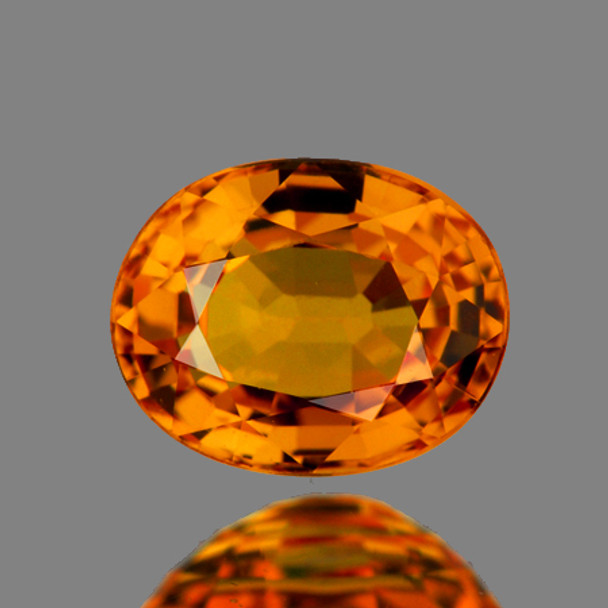 7.5x6 mm Oval 1.37ct AAA Fire Luster Natural Top Golden Yellow Sapphire [Flawless-VVS]-AAA Grade
