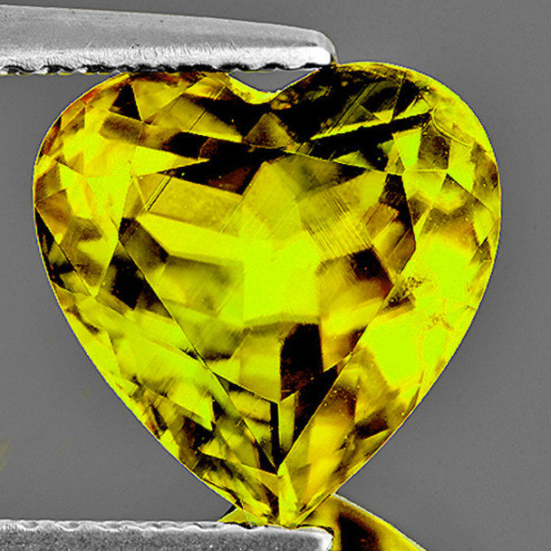 6.00 mm Heart 1.00ct AAA Rainbow Sparkles Natural Canary Yellow Mali Garnet [Flawless-VVS]-AAA Grade