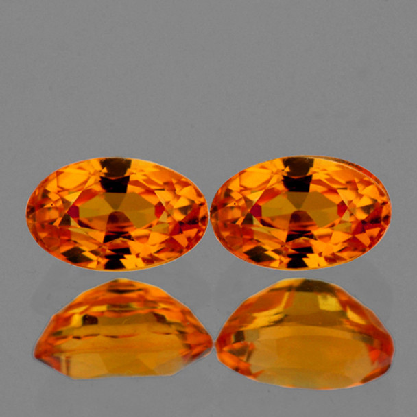 5x3 mm Oval 2pcs AAA Fire Natural Golden Orange Sapphire [Flawless-VVS]