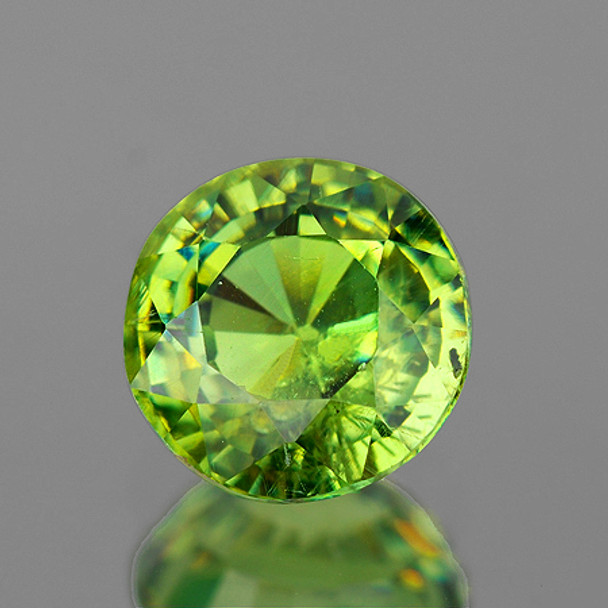 4.00 mm Round 0.44ct Rainbow Sparkles Natural Lime Green Demantoid Garnet [VS-SI]