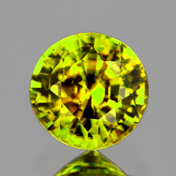 4.20 mm Round 0.45ct Rainbow Sparkles Natural Top Golden Green Demantoid Garnet [VVS]