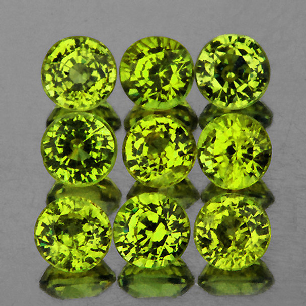 2.80 mm Round 9 pcs Rainbow Sparkles Natural Lime Green Demantoid Garnet [VVS]-Top Grade