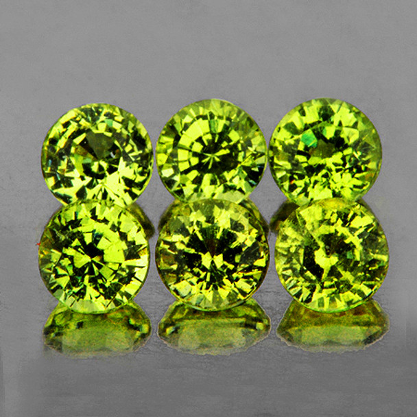 3.00 mm Round 6 pcs Rainbow Sparkles Natural Lime Green Demantoid Garnet [VVS]-Top Grade