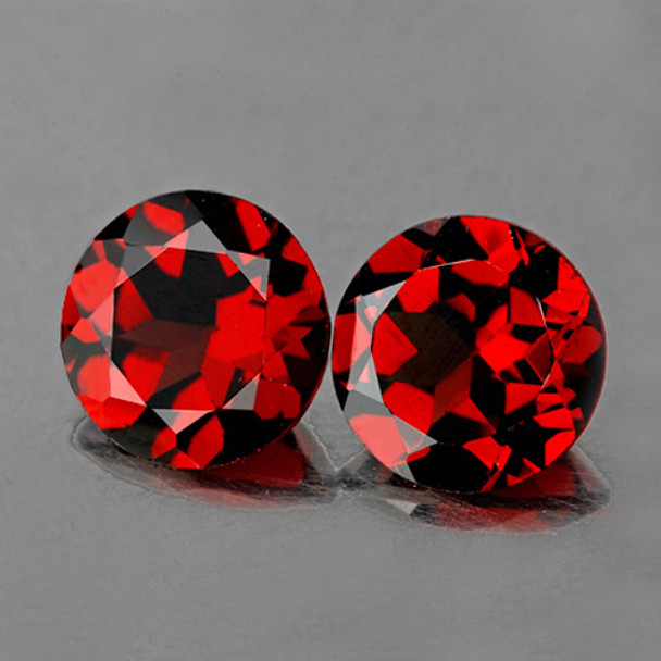 6.20 mm Round 2 pcs AAA Luster Natural Intense Red Mozambique Garnet [Flawless-VVS]