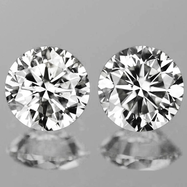 5.80 mm Round 2 pcs AAA Fire Natural Diamond White Zircon [Flawless-VVS]-AAA Grade