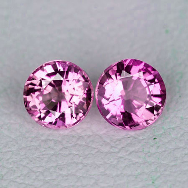 3.70 mm Round Step Cut 2pcs AAA Luster Natural Intense Pink Mogok Spinel [Flawless-VVS]