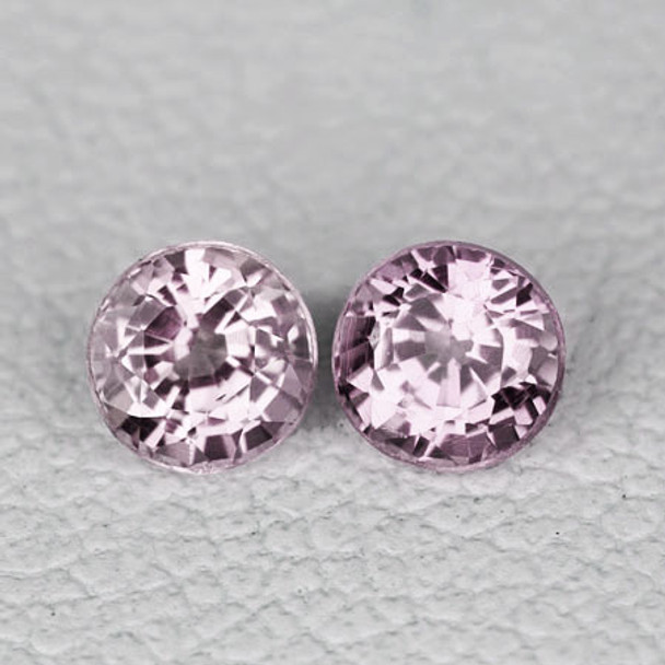 3.70 mm Round Step Cut 2pcs AAA Luster Natural Soft Pink Mogok Spinel [Flawless-VVS]