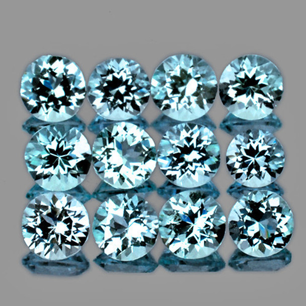 4.00 mm Round 12pcs AAA Luster Natural Sky Blue Topaz [Flawless-VVS]