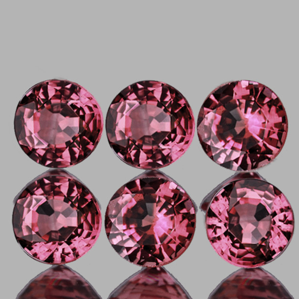 3.20 mm Round Machine Cut 6 pieces Natural AAA Purple Red Red Mogok Spinel [Flawless-VVS]
