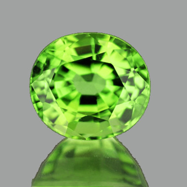 6.5x5.5 mm Oval 1.08cts Sparkling Luster Natural Brilliant Apple Green Tourmaline [Flawless-VVS]