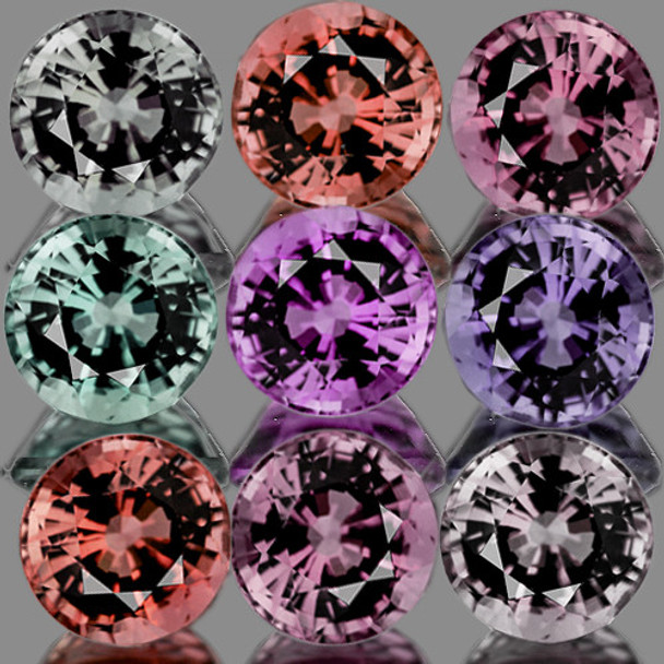 2.70 mm Round Machine Cut 9 pieces AAA Fire Luster Natural Multi-Color Mogok Spinel [Flawless-VVS]