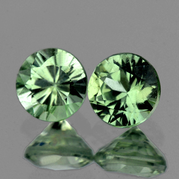 3.30 mm Round 2 pcs AAA Luster Natural Bright Green Sapphire  [Flawless-VVS]