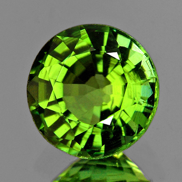 6.50 mm Round 1.07ct Sparkling Luster Natural Brilliant Apple Green Tourmaline [Flawless-VVS]