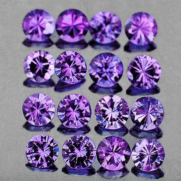 2.20 mm Round Machine Cut 16 pcs Natural Purple Sapphire [Flawless-VVS]- AAA Grade