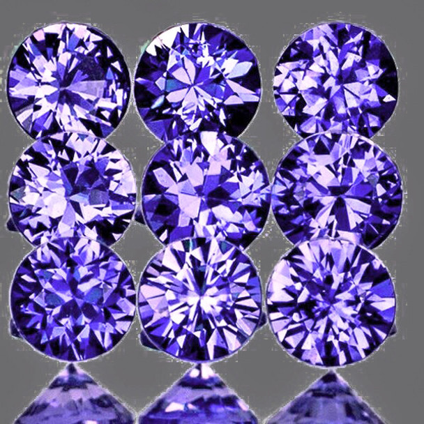 2.70 mm Round Machine Cut 9 pcs Natural Violet Blue Sapphire [Flawless-VVS]{Unheated AAA Brilliancy}