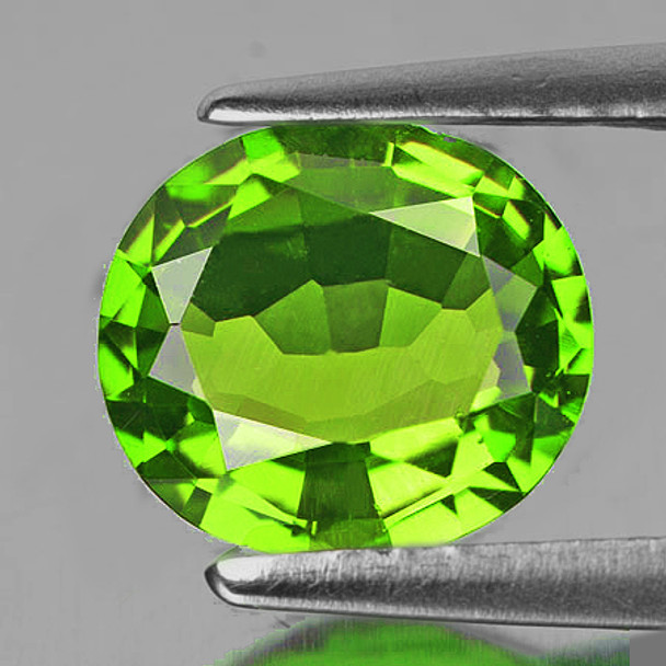 7.5x6.5 mm Oval 1.04ct Sparkling Luster Natural Brilliant Lemon Green Tourmaline [Flawless-VVS]