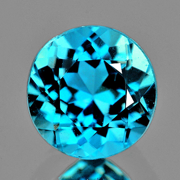5.80 mm Round 0.68ct Brilliant Luster Natural Intense Paraiba Blue Apatite [Flawless-VVS]