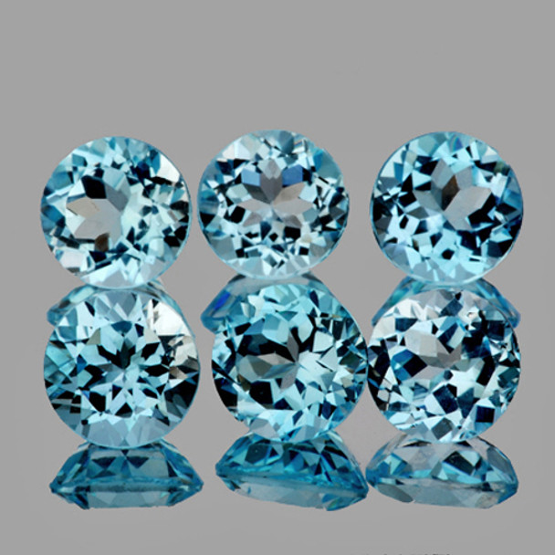 4.80 mm Round 6 pieces AAA Fire Luster Natural Sky Blue Topaz [Flawless-VVS]