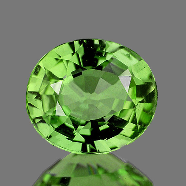 7.5x6.5 mm Oval 1.17ct Sparkling Luster Natural Brilliant Apple Green Tourmaline [Flawless-VVS]