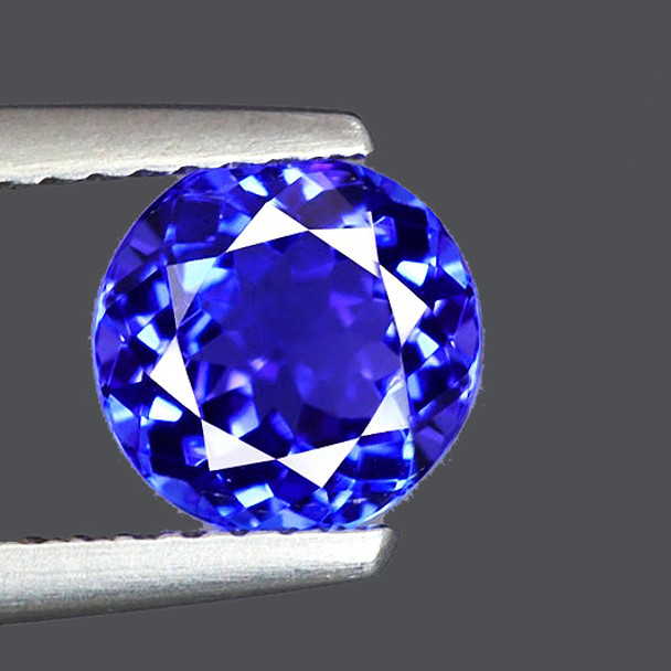 6.50 mm Round 1.00ct AAA Fire Luster Natural D-Block Purple Blue Tanzanite [Flawless-VVS]