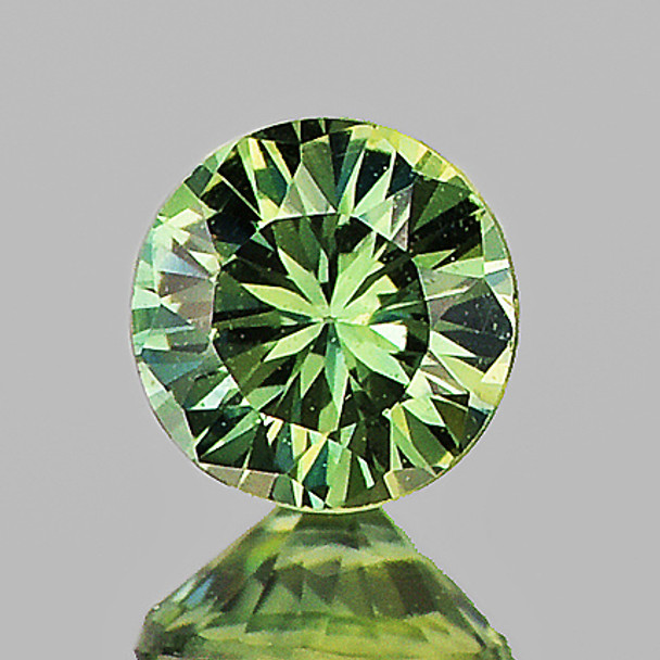 4.20 mm Round 1 piece Extreme Brilliancy Natural AAA Yellow Green Sapphire [Flawless-VVS]-AAA Grade