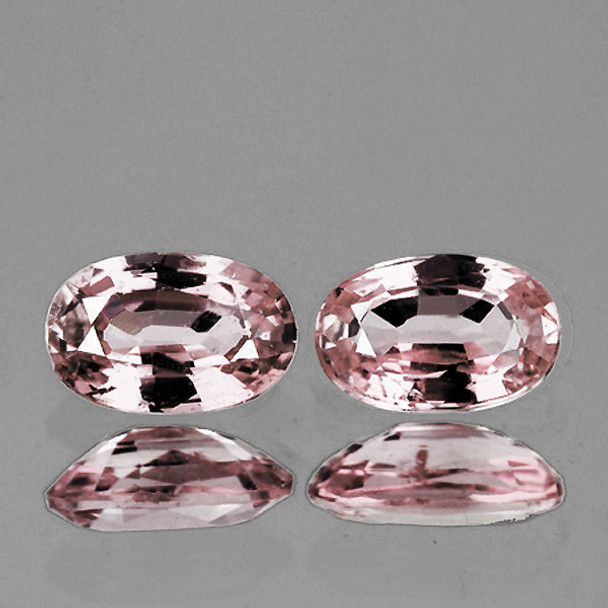 6x4 mm Oval 2 pcs Sparkling Natural Peach Pink Sapphire [Flawless-VVS]-Rare