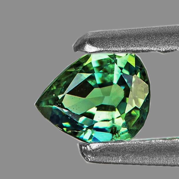 5.5x4.5 mm Pear 0.55ct AAA Luster Natural Madagascar Blue Green Sapphire [Flawless-VVS]