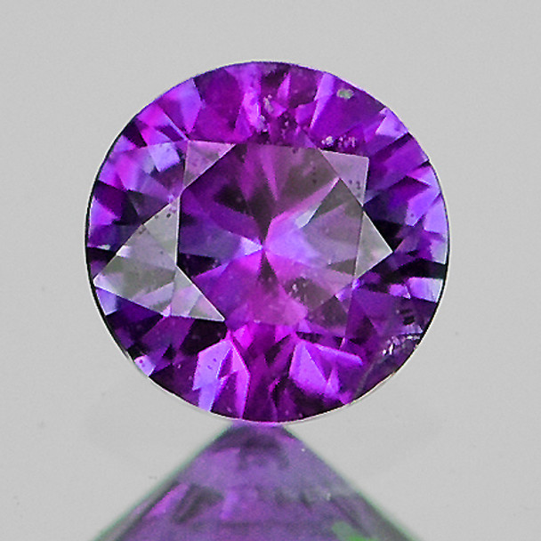4.20 mm Round Machine Cut 1 piece AAA Luster Natural Grape Purple Sapphire [Flawless-VVS]
