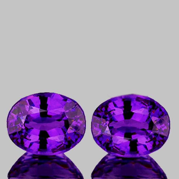 5x4 mm Oval 2 pcs AAA Fire Natural Intense Purple Sapphire [Flawless-VVS]-AAA Grade