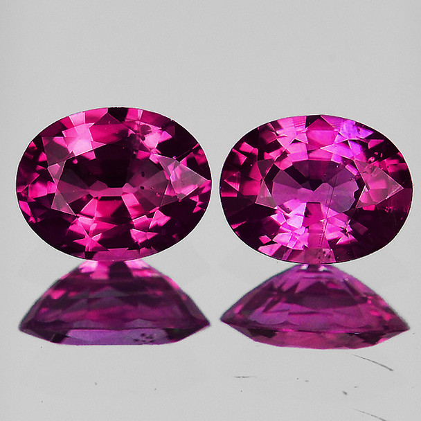 4.5x3.5 mm Oval 2 pieces AAA Fire Natural Top Intense Red Pink Sapphire [Flawless-VVS]-AAA Grade