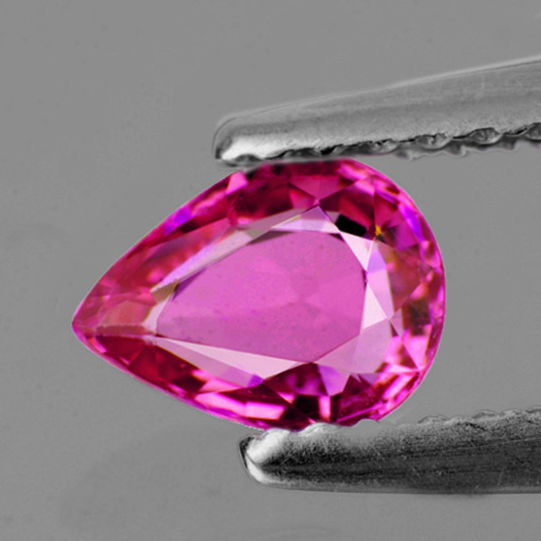 6.5x4.5 mm Pear 1 piece AAA Fire Luster Natural Intense Pink Sapphire [Flawless-VVS]
