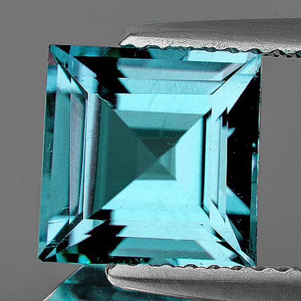 5.00 mm Square 1.16ct AAA Fire Luster Natural Intense Seafoam Blue Zircon [Flawless-VVS]