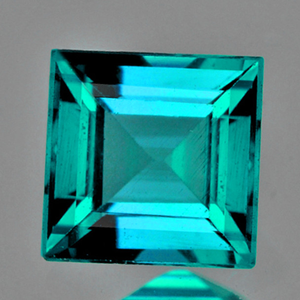 5.00 mm Square 1.10ct AAA Fire Luster Natural Intense Top Green Blue Zircon [Flawless-VVS]