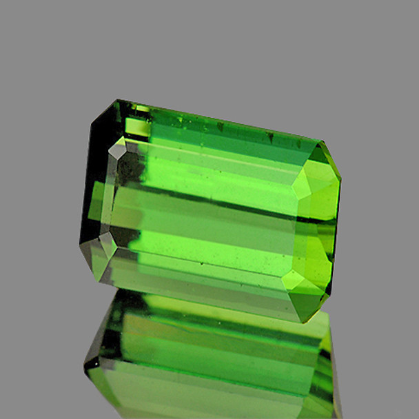 8x5 mm Octagon 1.13cts Sparkling Luster Natural Brilliant Apple Green Tourmaline [Flawless-VVS]